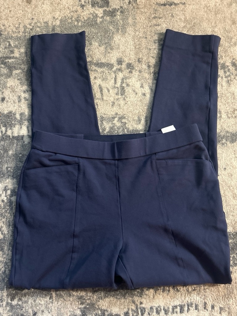 Anne Klein Navy Ponte Slim Leg Pants